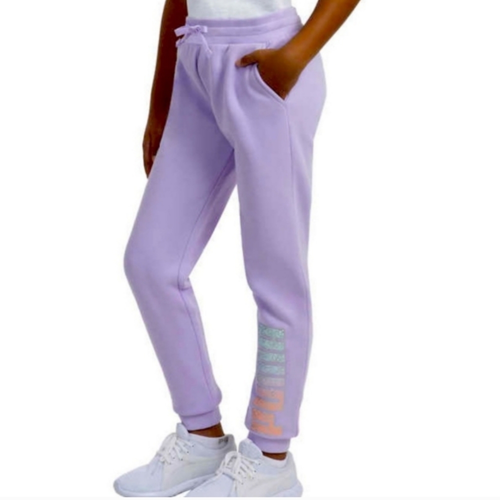 PUMA Youth fleece lives lined Jogger, Purple nwt